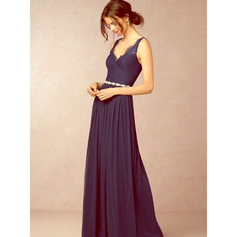 BHLDN Fleur Dress Navy 0